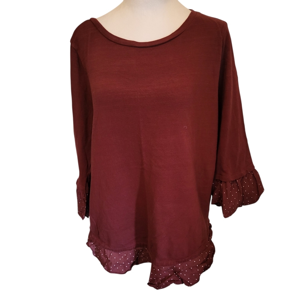 Ann Taylor Loft Outlet Top Maroon sz M